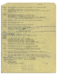 Moe Howard's 6pp. Skit With Shemp Entitled ''Kildare, Kinsey & Malone'', With the Stooges Posing as Doctors -- Annotated by Moe Including His Signatures -- 8'' x 11'', Very Good